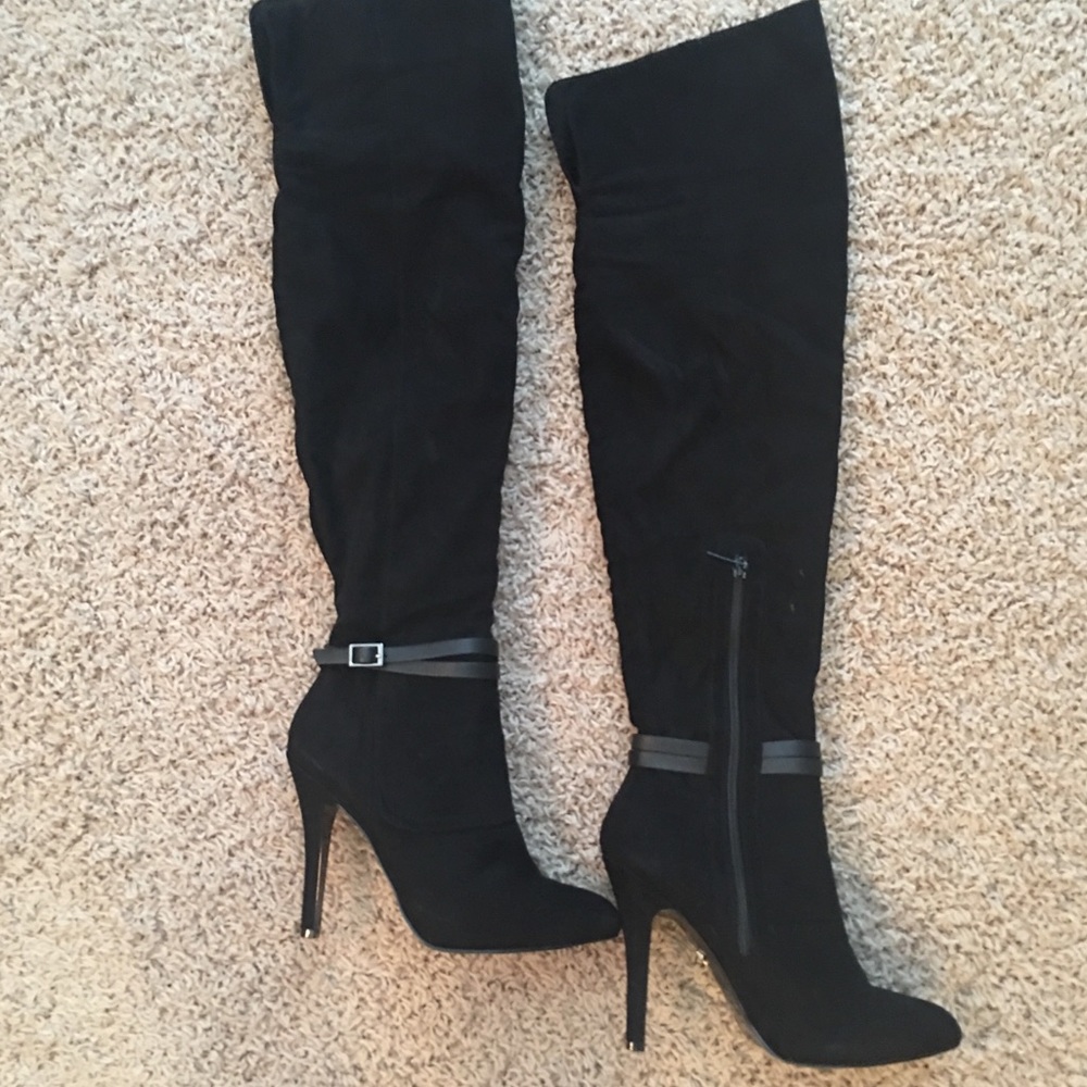 Nina over the knee black suede boots size 6.5